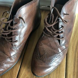 Vintage Leather Oxford ankle booties